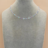 BohoBliss Summer Beaded Necklace Evil Eye Pearl Choker