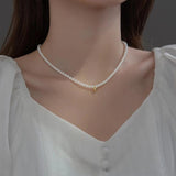 Pearl Choker Necklace Short Chain Ball Pendants Clavicle Chain Necklaces
