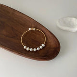 Classic Freshwater Pearl Choker Necklace 14K Plated Copper Adjustable Torque