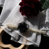 Girl Pearl Lace Flowers Neck Chain Fairy Temperament Choker Wedding