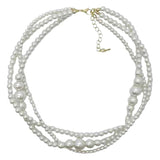 Multilayer Pearl Choker Necklace Clavicle Chain Wedding Christmas Gift