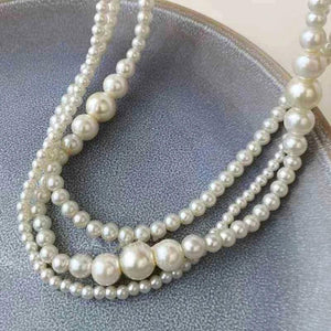 Multilayer Pearl Choker Necklace Clavicle Chain Wedding Christmas Gift