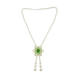 Flower Pearl Tassel Pendant Necklace Chain Colorful Beaded Clavicle Jewelry