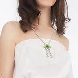 Flower Pearl Tassel Pendant Necklace Chain Colorful Beaded Clavicle Jewelry