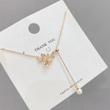 Heart Pearl Fringe Pendant Choker Necklace for Women