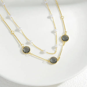 Zircon Necklace for Women Real Pearl Clavicle Chain Jewelry
