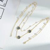 Zircon Necklace for Women Real Pearl Clavicle Chain Jewelry
