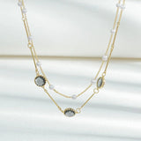 Zircon Necklace for Women Real Pearl Clavicle Chain Jewelry