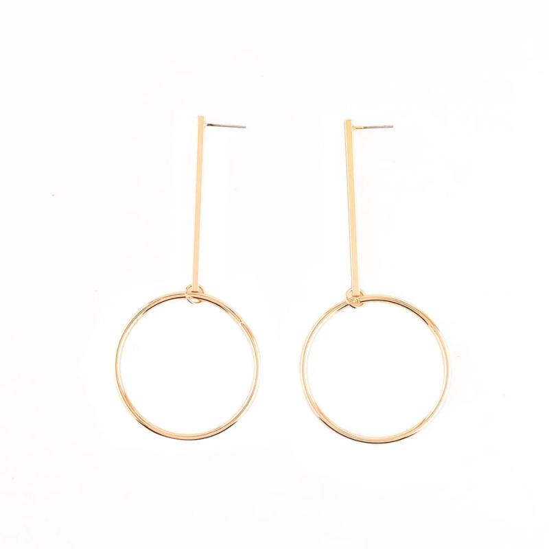 Exaggerated Aros Hoop Earrings Round Pendant Brincos XR149