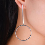 Exaggerated Aros Hoop Earrings Round Pendant Brincos XR149