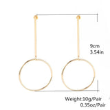 Exaggerated Aros Hoop Earrings Round Pendant Brincos XR149