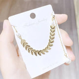 Pearl Wheat Leaf Necklace for Women, Elegant Collarbone Chain Jewelry