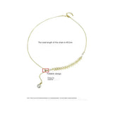 Pearl Wheat Leaf Necklace for Women, Elegant Collarbone Chain Jewelry