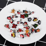 36 Pairs Mini Christmas Silvery Stud Earrings Men Women Stainless Steel Jewelry