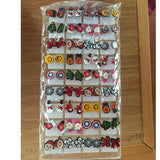 36 Pairs Mini Christmas Silvery Stud Earrings Men Women Stainless Steel Jewelry