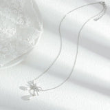 Baroque Pearl Necklace with Zircon Bow Collarbone Chain