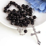 Glass Pearl Beads Cross Necklace