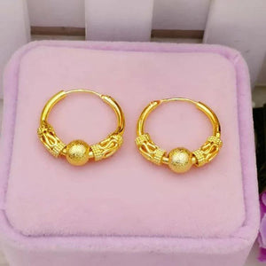 14K Bead Stud Earrings for Women Solid Not Fade Wedding Christmas Jewelry