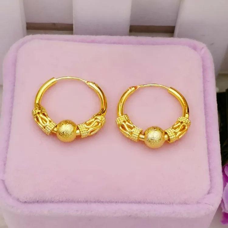 14K Bead Stud Earrings for Women Solid Not Fade Wedding Christmas Jewelry