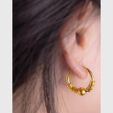 14K Bead Stud Earrings for Women Solid Not Fade Wedding Christmas Jewelry