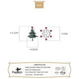 TrustDavis 925 Silver Asymmetric Snowflake Christmas Tree Stud Earring For Women