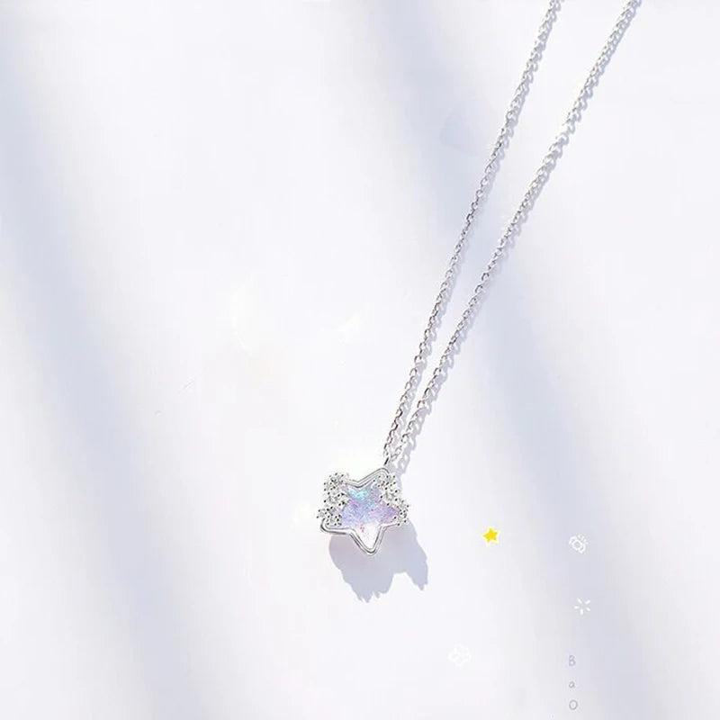 Korea Moonstone Pendant Necklace for Women