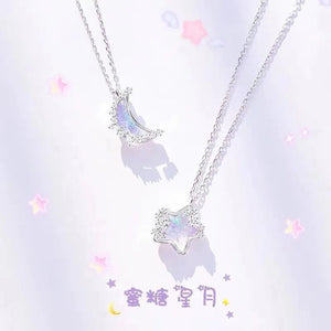 Korea Moonstone Pendant Necklace for Women