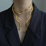 Bilandi Jewelry Snake Necklace Soft Metal for Women