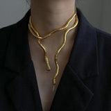 Bilandi Jewelry Snake Necklace Soft Metal for Women