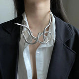 Bilandi Jewelry Snake Necklace Soft Metal for Women