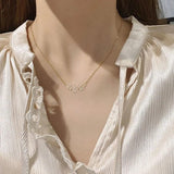Stainless Steel Flower Petals Pendant Necklace with Zirconia Choker