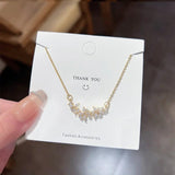 Stainless Steel Flower Petals Pendant Necklace with Zirconia Choker