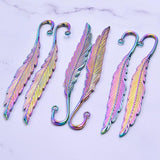 10PCS Rainbow Metal Bookmarks Charm Pendant DIY Jewelry Making Accessories