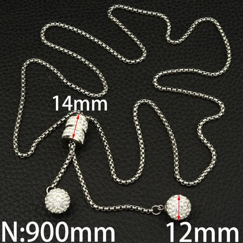 Stainless Steel Charm Sweater Chain Necklace Pendant