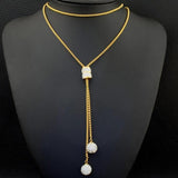Stainless Steel Charm Sweater Chain Necklace Pendant
