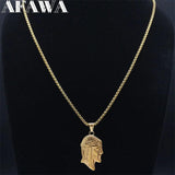 Stainless Steel Crucifix Pendant Necklace Silver Jesus Head Chain