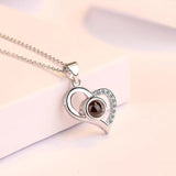 Love Zircon Necklace 100 Languages I Love You Pendant With 9 Roses