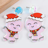 Christmas Tree Acrylic Earrings Xmas Glitter Star Drop Earring
