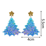 Christmas Tree Acrylic Earrings Xmas Glitter Star Drop Earring