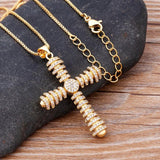 Crystal Cross Pendant Necklace for Women Wedding Party