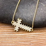 Crystal Cross Pendant Necklace for Women Wedding Party