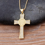 Crystal Cross Pendant Necklace for Women Wedding Party