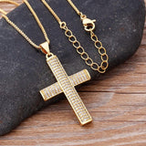 Crystal Cross Pendant Necklace for Women Wedding Party