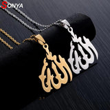 Stainless Steel Allah Pendant Necklace Gold/Silver Islamic Jewelry