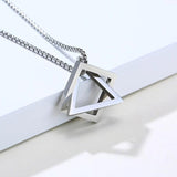 Men Necklace Stainless Steel Geometric Pendant