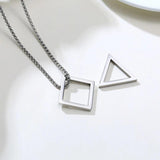 Men Necklace Stainless Steel Geometric Pendant