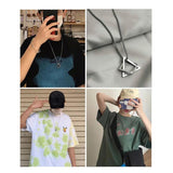 Men Necklace Stainless Steel Geometric Pendant