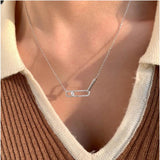 Zircon Oval Pendant Necklace for Women