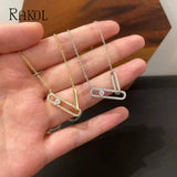 Zircon Oval Pendant Necklace for Women