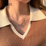 Zircon Oval Pendant Necklace for Women